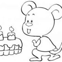 小老鼠偷吃蛋糕简笔画