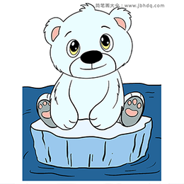 可爱的小北极熊简笔画图片