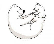 北极熊妈妈和北极熊宝宝简笔画图片
