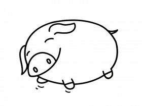 睡觉的小猪简笔画
