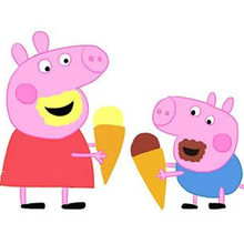 小猪佩奇与乔治一起吃冰激凌