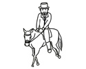 紳士騎馬的簡筆畫圖片