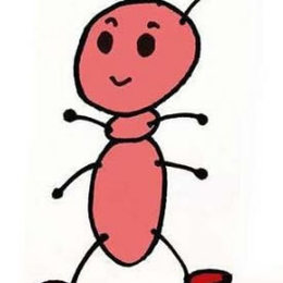 卡通蚂蚁的画法步骤涂色简笔画图片