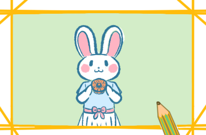 吃东西的小白兔简笔画
