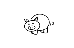 小朋友画猪步骤图解 来学猪简笔画