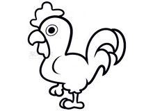 简易画公鸡的步骤 画公鸡的简笔画图片