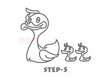 简易画游泳的鸭子的步骤 画游泳的鸭子的简笔画图片