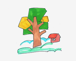 6-7歲簡筆畫大全 畫畫小樹的畫法圖