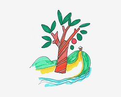 3-6歲兒童繪畫啟蒙教程 畫大樹的畫法