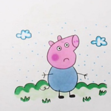 简单漂亮的小猪佩奇简笔画怎么画？ 可爱的带色小猪佩奇简笔画步骤图