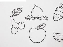 带色卡通水果简笔画教学图 简单可爱的水果简笔画怎么画？