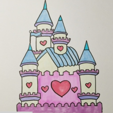 如何用彩色迪士尼城堡簡筆畫(迪士尼城堡簡筆畫)