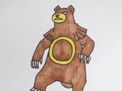 可爱的棕熊简笔画怎么画？ 彩色棕熊简笔画儿童绘画教学步骤