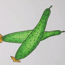 蔬菜黄瓜简笔画怎样画过程图片