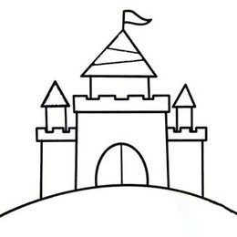儿童城堡建筑简笔画