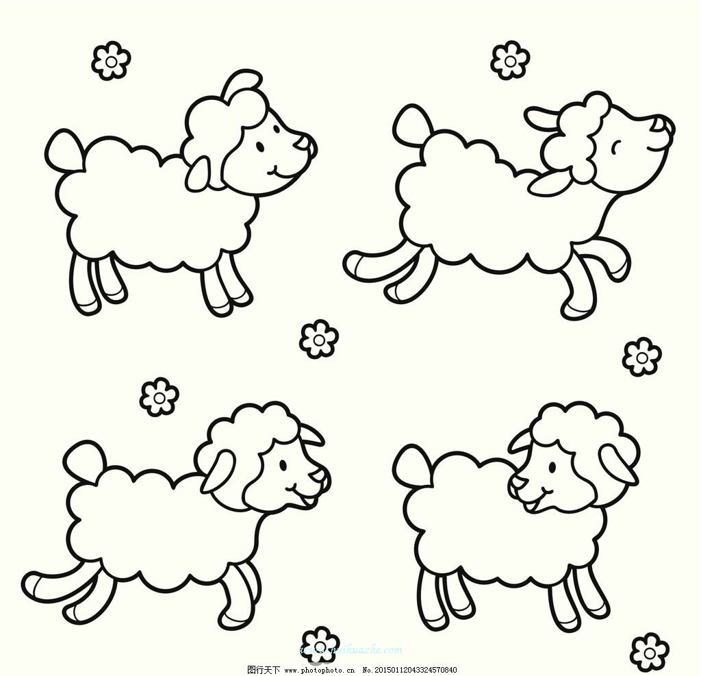 如何画动物简笔画 可爱的白山羊简笔画步骤图 肉丁儿童网
