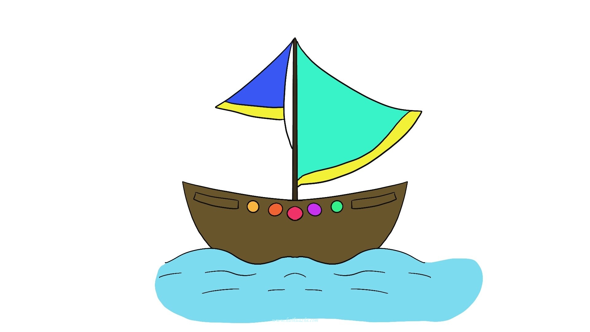 【大图】帆船简笔画_简笔画_太平洋亲子网
