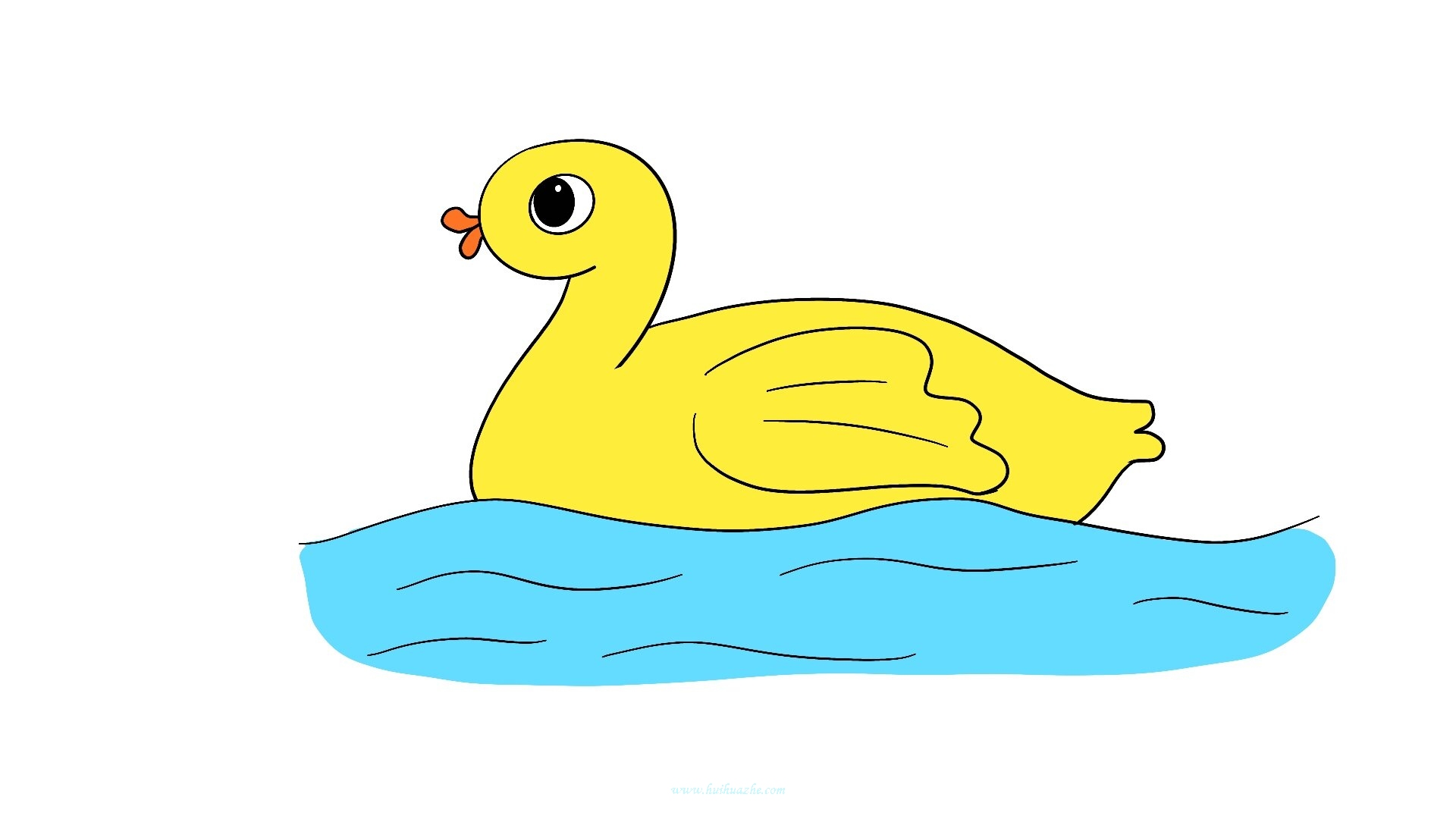幼儿园动物卡通画 如何画小鸭子的步骤图 肉丁儿童网