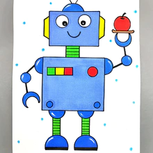 教你用简单的图形画可爱的机器人，简单易学，快收藏起来和孩子一
